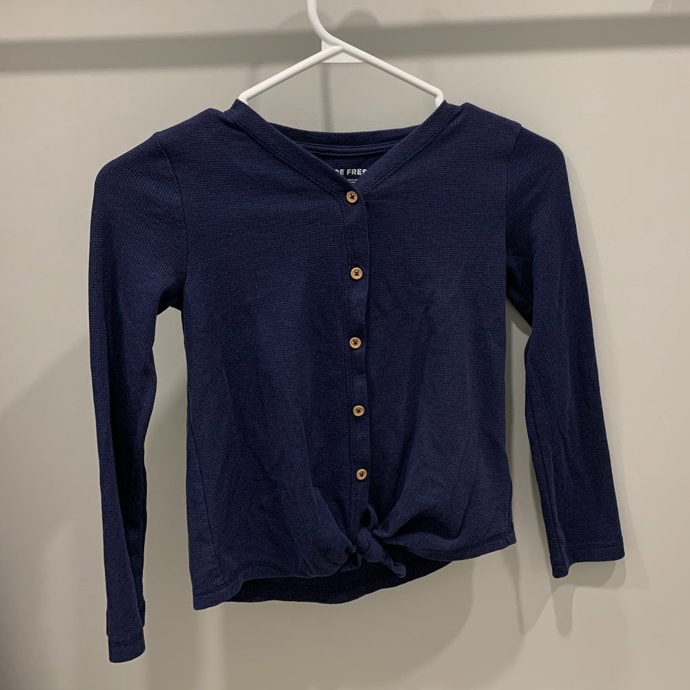 Girls Navy Long sleeve shirt